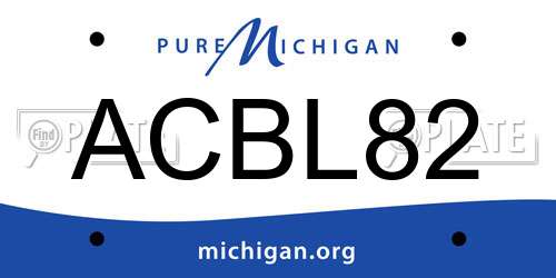 ACBL82 Michigan License Plate