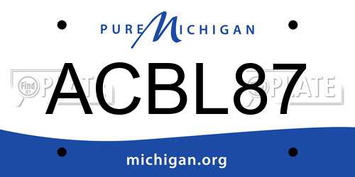 ACBL87 Michigan License Plate