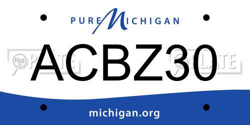 ACBZ30 Michigan License Plate