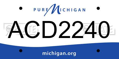 ACD2240 Michigan License Plate