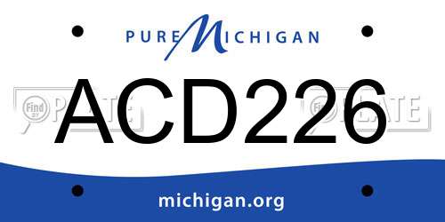 ACD226 Michigan License Plate