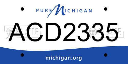 ACD2335 Michigan License Plate