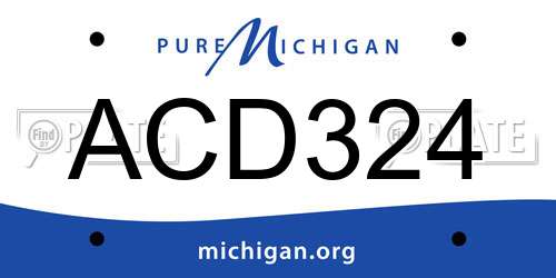 ACD324 Michigan License Plate