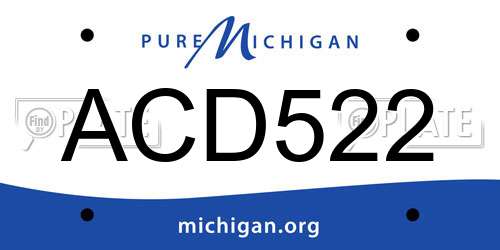 ACD522 Michigan License Plate