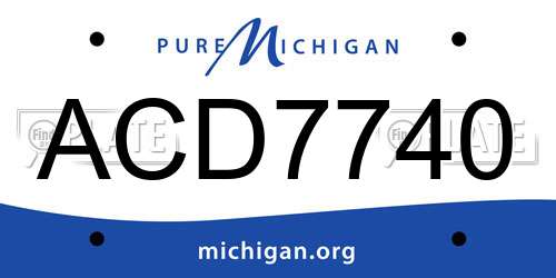 ACD7740 Michigan License Plate
