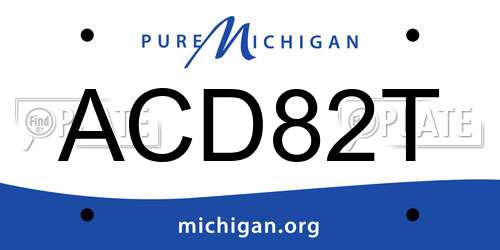 ACD82T Michigan License Plate