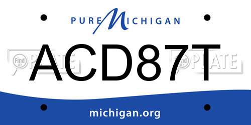 ACD87T Michigan License Plate