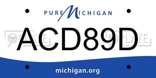 ACD89D Michigan License Plate