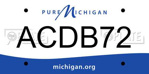 ACDB72 Michigan License Plate