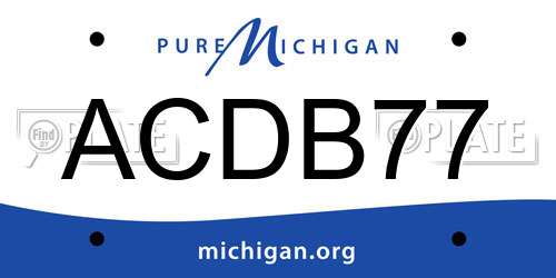 ACDB77 Michigan License Plate