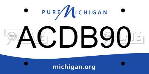 ACDB90 Michigan License Plate