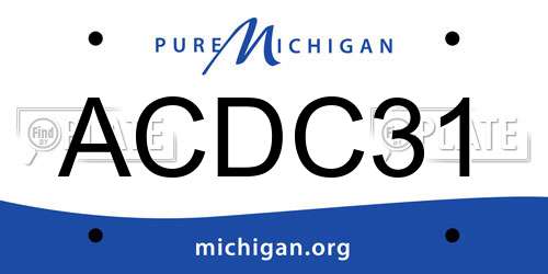 ACDC31 Michigan License Plate