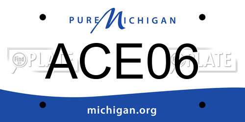ACE06 Michigan License Plate