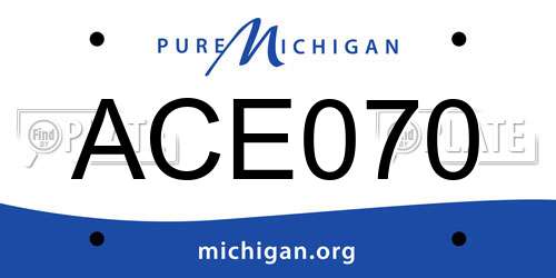 ACE070 Michigan License Plate