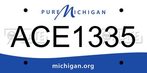 ACE1335 Michigan License Plate