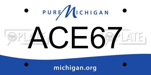 ACE67 Michigan License Plate