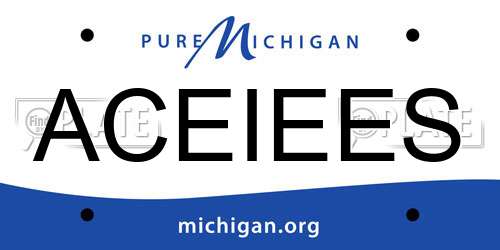 ACEIEES Michigan License Plate