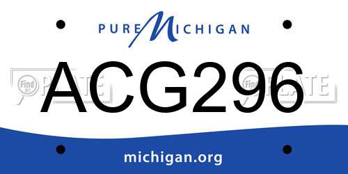 ACG296 Michigan License Plate