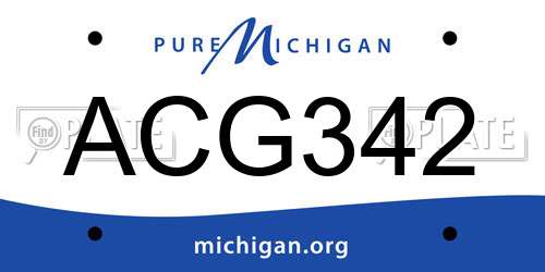 ACG342 Michigan License Plate