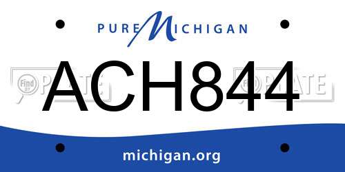 ACH844 Michigan License Plate