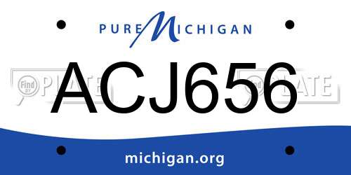 ACJ656 Michigan License Plate