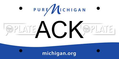 ACK Michigan License Plate