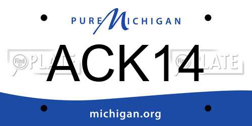 ACK14 Michigan License Plate
