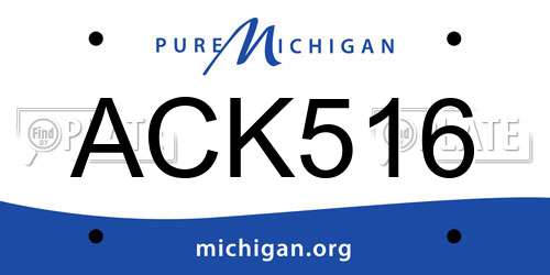 ACK516 Michigan License Plate