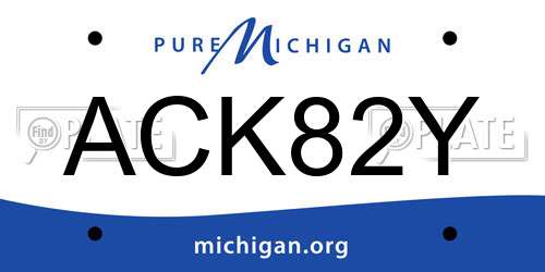 ACK82Y Michigan License Plate