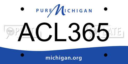 ACL365 Michigan License Plate