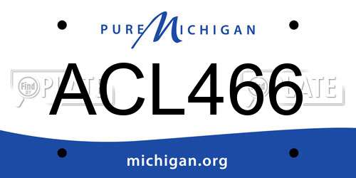 ACL466 Michigan License Plate