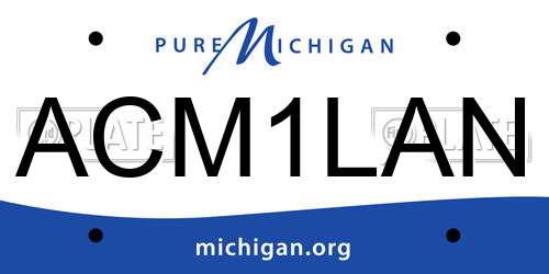 ACM1LAN Michigan License Plate