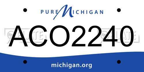 ACO2240 Michigan License Plate