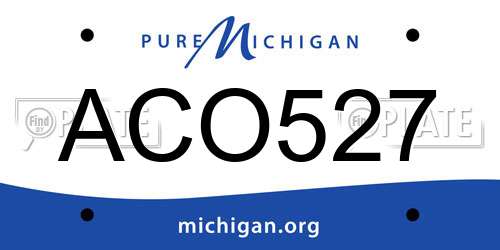 ACO527 Michigan License Plate