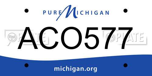 ACO577 Michigan License Plate