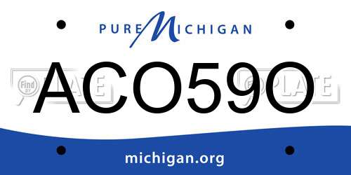 ACO59O Michigan License Plate