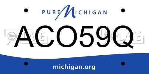 ACO59Q Michigan License Plate