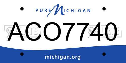 ACO7740 Michigan License Plate
