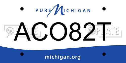 ACO82T Michigan License Plate