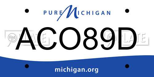 ACO89D Michigan License Plate