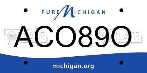 ACO89O Michigan License Plate