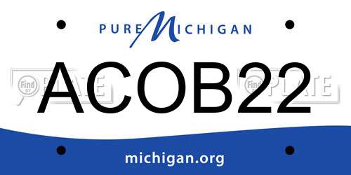 ACOB22 Michigan License Plate