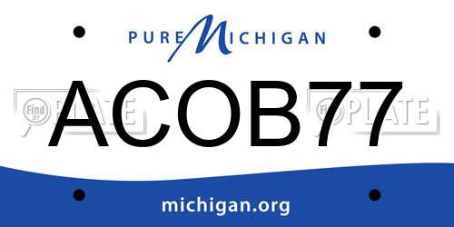 ACOB77 Michigan License Plate