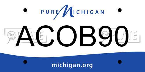 ACOB90 Michigan License Plate