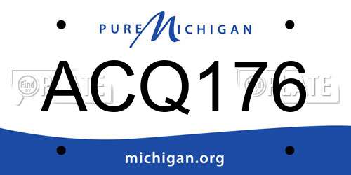ACQ176 Michigan License Plate