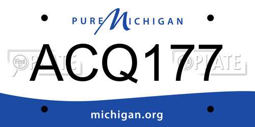 ACQ177 Michigan License Plate