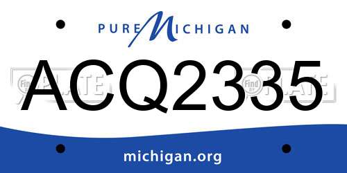 ACQ2335 Michigan License Plate