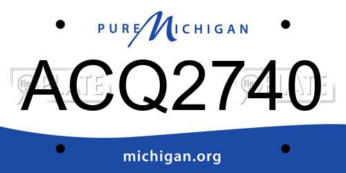 ACQ2740 Michigan License Plate