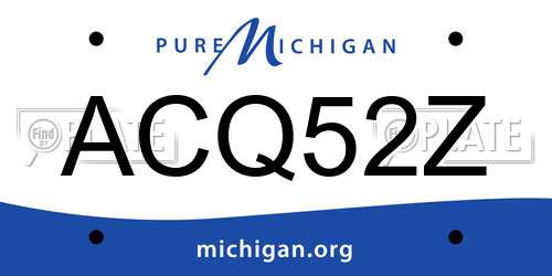 ACQ52Z Michigan License Plate