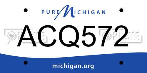 ACQ572 Michigan License Plate